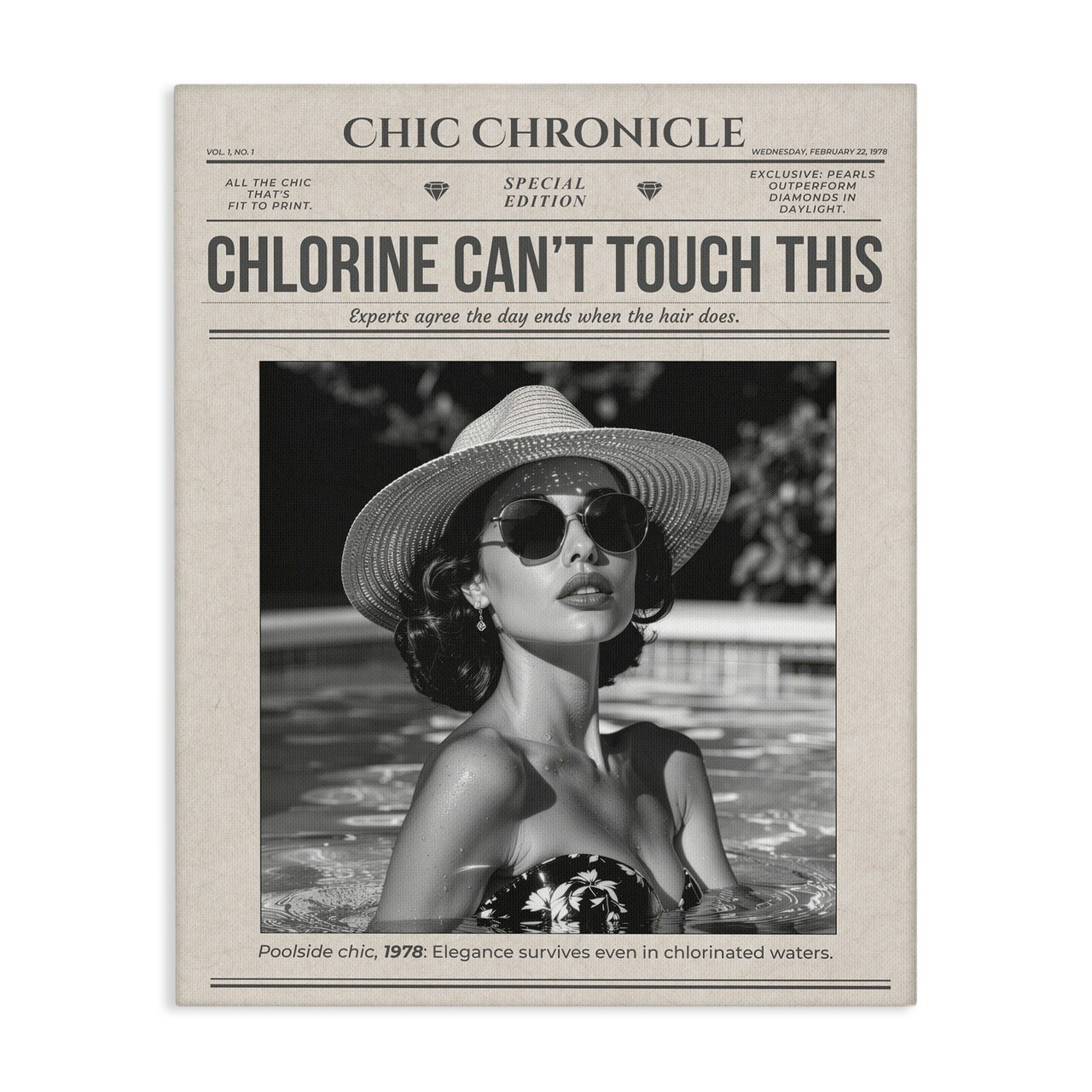 Stupell Industries Chic Chronical Vintage Magazine Canvas, design by A Barefoot Stylist